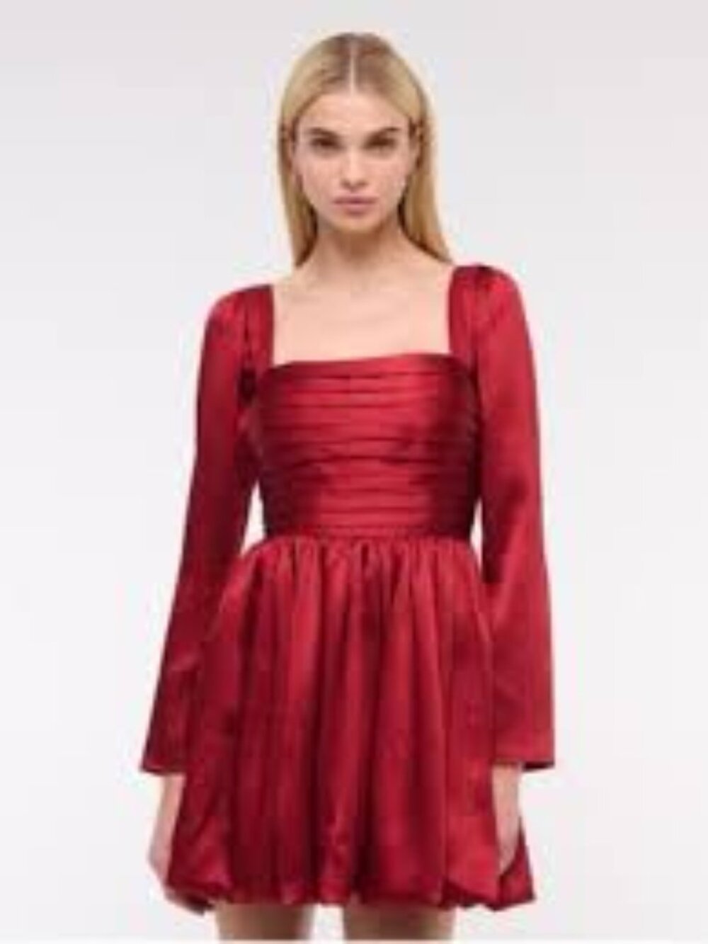 Abercrombie & Fitch The Emerson Bubble Hem Satin Mini Dress MP